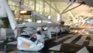 The ceiling fall of the Delhi airport terminal kills one and injures eight.